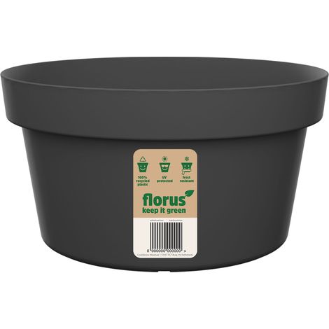 FLORUS VASO PARIS BOWL 35CM ANTRACITE