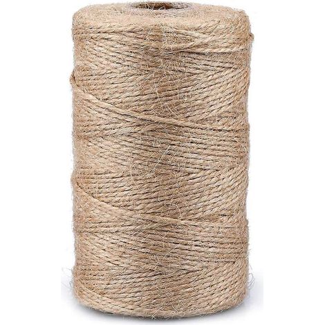 Ficelle de jute fine, ficelle de jardin, 100 mètres, pour la décoration, l'emballage cadeau, les loisirs créatifs et le jardinage. (1/5)
