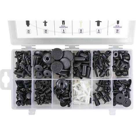 ESTUCHE DE CLIPS MERCEDES-BENZ 151 PCS PARA TAPICERÍA JBM 53718 (1/4)