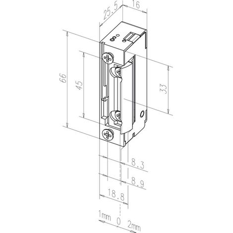 Elektrotüröffner 118 10-24 V AC/DC Stand.DIN L/R Radiusfalle