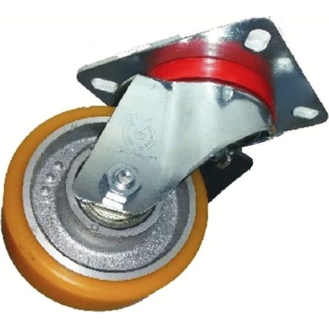 RUOTA ALLUMINIO RUOTE INDUSTRIALE POLIURETANO GIREVOLE mm 80x30 CUSCINETTI 475av (1/2)