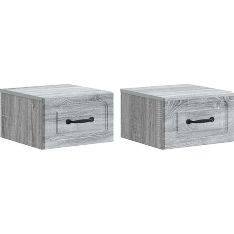 Maison Exclusive - Cabinet de chevet mural 2 pcs Sonoma gris 34,5 x 33 x 20 cm (1/5)
