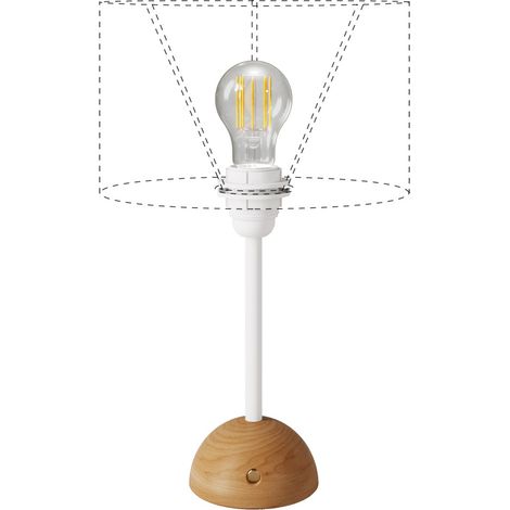 Lampada portatile e ricaricabile Cabless12 con lampadina a goccia e predisposizione per paralume