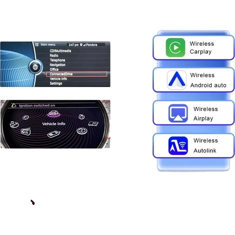 Interfaz CarPlay, tecnología inalámbrica, compatible con el sistema CIC de BMW, navegación mejorada, para el sistema CIC. (1/2)