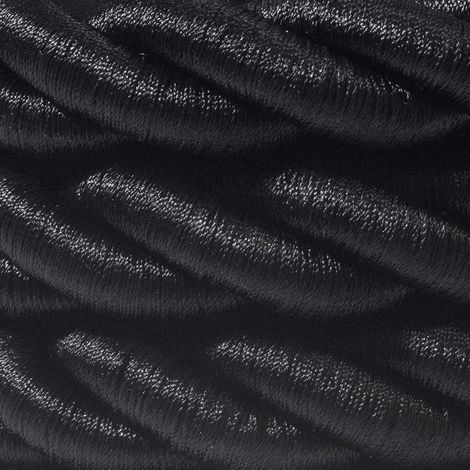 Corde 2XL, câble électrique 3x0,75. Revêtement en tissu noir brillant. Diamètre 24mm. (1/4)