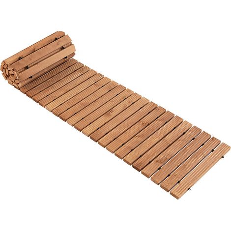 Chemin de jardin en bois déroulable 8 pieds antidérapant, résistant aux intempéries, 17 pouces, pour jardin et plage (1/5)