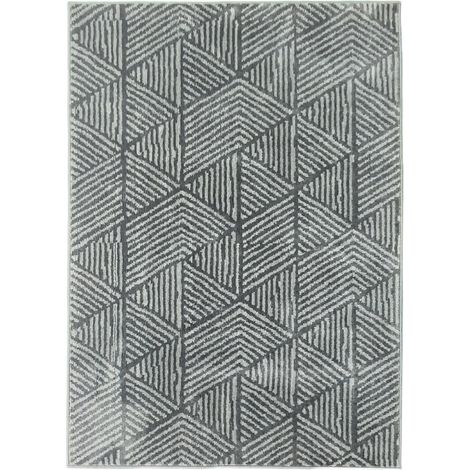 CHICFURN Tappeto moderno da salotto 150 x 80 cm in polipropilene grigio scuro lavabile interno (1/5)
