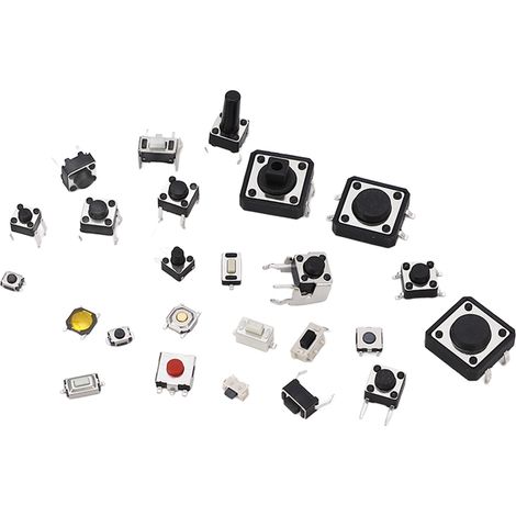 125 boutons poussoirs métal mini reset automatique, interrupteur à pression pour TV caméras fax, lot de 125 pièces (1/5)