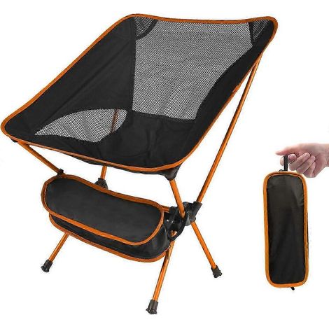 Online Store - Chaise de camping pliante, chaise de pêche, chaise de plage ultra-légère et compacte, chaise pliante, chaise d'extérieur, orange (1/5)