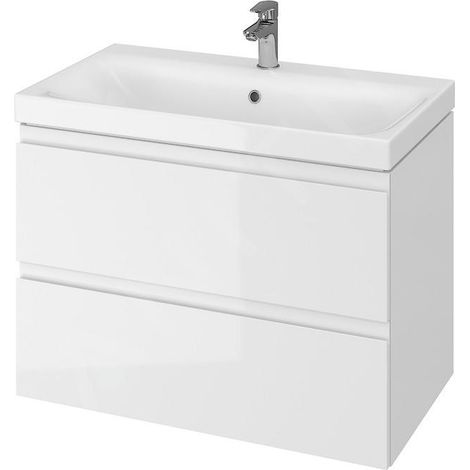 Cersanit Moduo - Meuble-lavabo, 57x80x45cm, 2 tiroirs, blanc S929-008 (1/4)