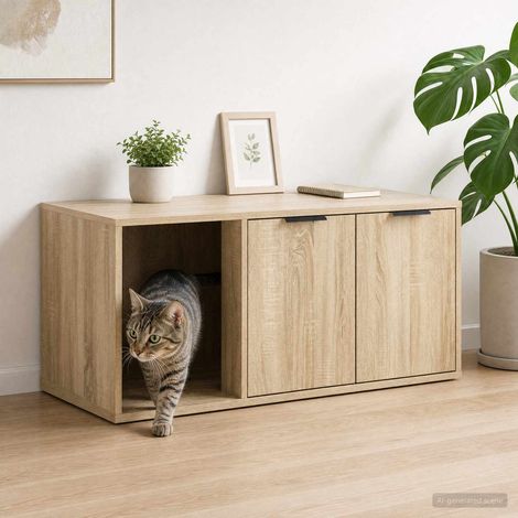 vidaXL Cat Crate Furniture Sonoma Oak 100 x 49 x 45 cm Engineered Wood (1/5)