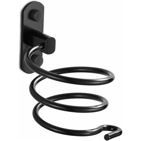 BUNTHAUS Wandmontierter Haartrocknerhalter aus Aluminium, ohne Bohren, Badezimmer-Organizer, Haartrockner-Wandhalterung für Wohnung, Studentenwohnheim, Hotel, Grau