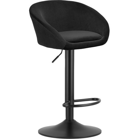 Sgabello East - velluto nero / base nera (1/5)