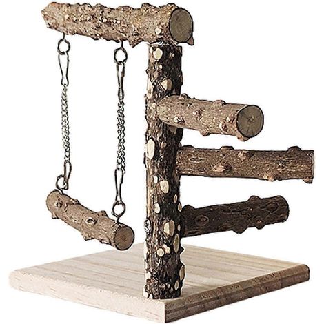 Tisch-Sitzstange für Vögel, Papageienspielplatz, Spielplattform aus Holz für Papageien, Wellensittiche und Kanarienvögel-Style A