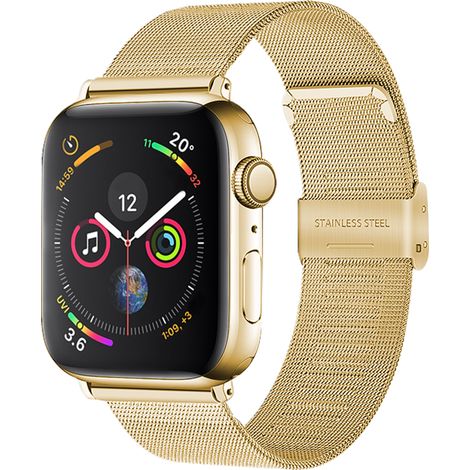 Bracelet de rechange compatible avec les Apple Watch 38-40 mm / 42-44 mm, en acier inoxydable avec boucle métallique, pour Apple Watch Series 4, Series 3, Series 2 et Series 1. (1/5)