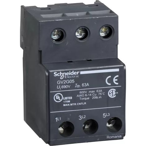 Schienensatz Stromversorgungsblöcke über GV1L3 GV2G05 (1/2)