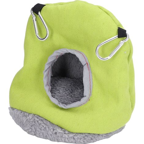 Nid douillet rond pour oiseaux, cabane en coton isolante pour perruches, hamac suspendu pour oiseaux (taille moyenne, vert) (1/5)