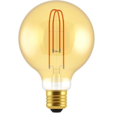 Ampoule LED Globe G95 – 4W – 1800K – Verre Doré – Filament Double Spirale – Éclairage Dimmable Décoratif