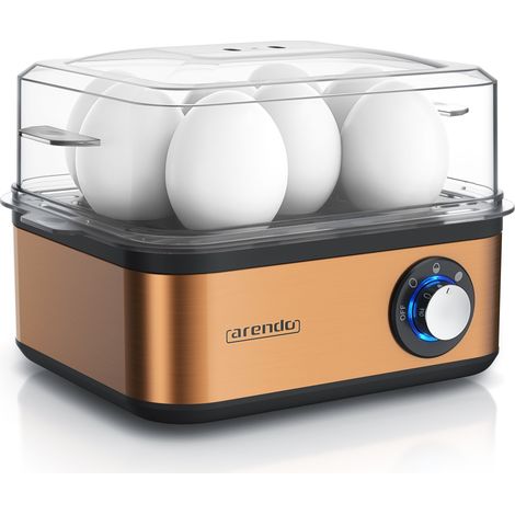 Arendo Eierkocher 8-fach, 500 W, Edelstahl, Warmhaltefunktion, Härtegrad einstellbar, für 8 +Eier, Kupfer (1/5)