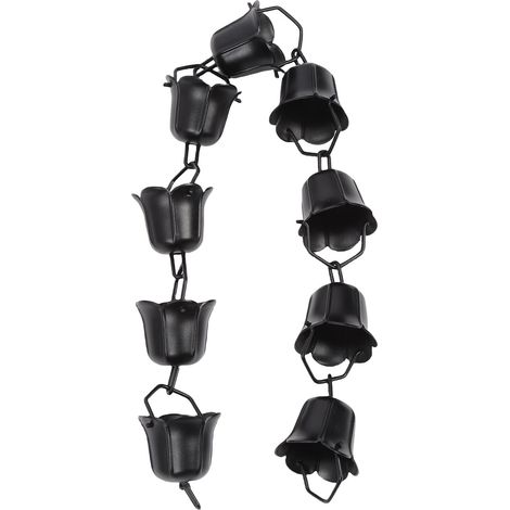 Chaîne de pluie 3,3 pieds, capteur décoratif pour gouttières extérieures, descente de gouttière en alliage d'aluminium noir B