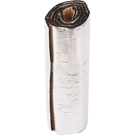 Tapis en mousse d'isolation thermique et phonique pour voiture, 200x50cm, épaisseur 10mm, argent, pour capot, panneau arrière, pare-feu (1/5)