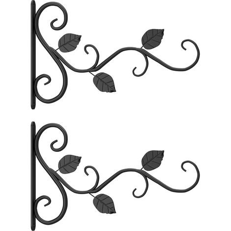 2 Crochets Plantes Jardin Fer Forge Supports Paniers Suspendus (1/4)