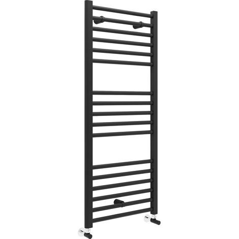 Signature Paragon Straight Heated Towel Rail 1200mm H x 500mm W - Matt Black (1/2)