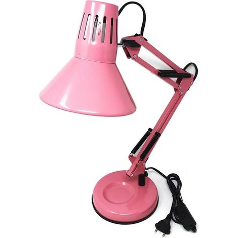 Lumetto Da Tavolo Scrivania Lume Braccio Snodabile Morsetto Lampada Rosa