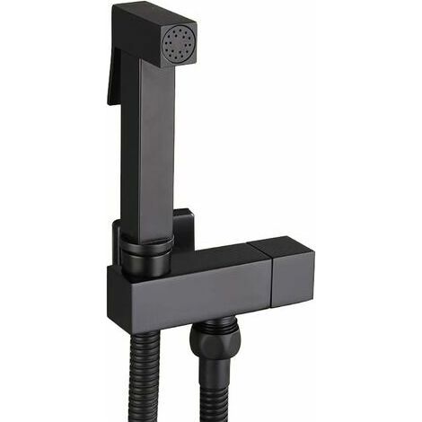 VURAHOME - Kit Douchette WC, Noir Pulvérisateur de Bidet à Main en Laiton Bidet Pulvérisateur Mural Douchette WC Kit Complet , Hygiène Personnelle, G1/2 (1/5)