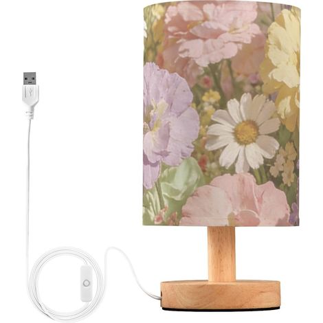 Yuiboo Lampe de table chevet esthétique vintage bouquet floral (1/5)