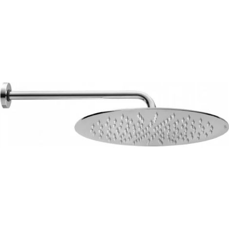 BRACCIO CON SOFFIONE TONDO IN OTTONE CROMATO MODELLO TETIS ø200 MONOGETTO BOSSINI SRL