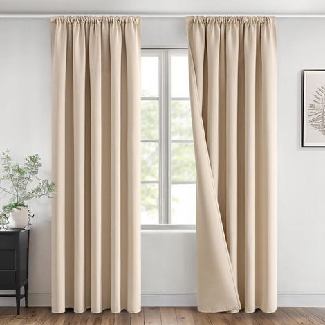 2 Panneaux Rideau Occultant, Thermique Isolant, Galon Fronceur, Pour Salon Chambre (1/5)