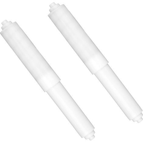2 Rouleaux de Rechange pour Porte-Papier Toilette à Ressort, Tige de Support Papier Hygiénique Plastique pour Accessoires Salle Bain (Blanc) (1/5)