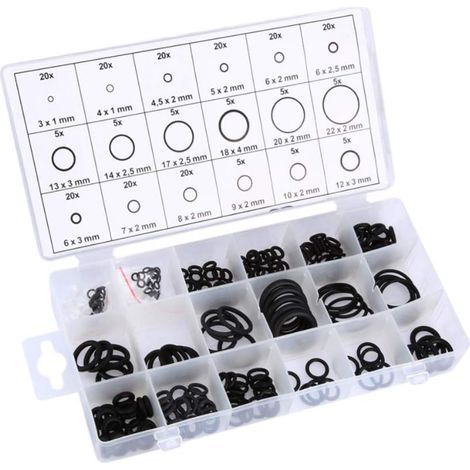 225 Pièces Joint Torique Assortiment Coffret de Rondelles en Caoutchouc Kit Bagues d'étanchéité Pour les Ateliers Personnels et Professionnels, les Services de Garage et de Plomberie 18Tailles-Fei Yu (1/5)