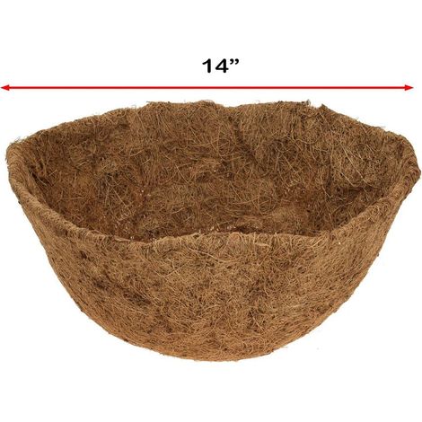 Artificial Garden Hanging Baskets Liner for Outdoor Indoor Wall Mounted Planter Baskets Green Jute Coco Liner (14" Bowl Coco Liner) (1/3)