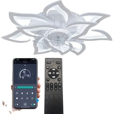 Ventilador de techo, control por aplicación, luz regulable, BLANCO (1/2)