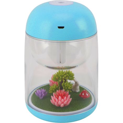 Mini-Luftbefeuchter, niedlich, leise, 2-in-1-Ultraschall-Luftbefeuchter mit ätherischen Ölen für Schlafzimmer, Büro und Auto, Blau (1/5)