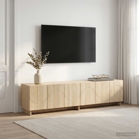 vidaXL TV Stand 180 x 34.5 x 40 cm Sonoma Oak Engineered Wood (1/5)