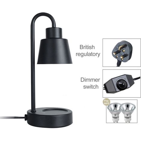 Chauffe-bougie lampe de Table noir multifonctionnel rétro, cire fondue à intensité variable pour chambre à coucher, salon, étude (1/5)
