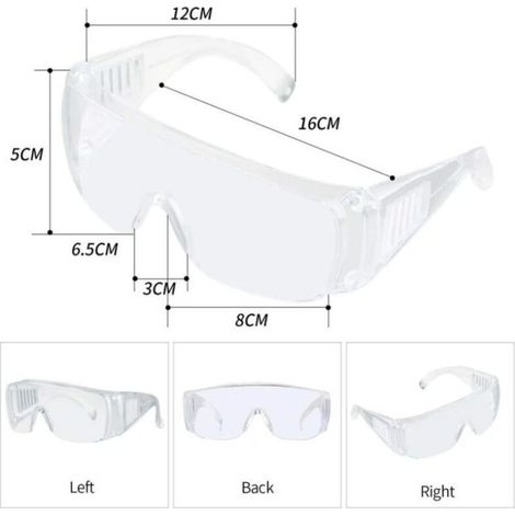 Lunettes de sécurité pour porteurs de lunettes, protection contre le vent et les UV, lunettes de vision intégrale, lunettes de protection EN166, lunettes de protection contre le meulage pour la condui (1/4)