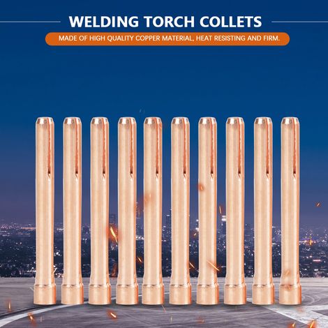 Lot de 10 pinces de serrage 10N24 pour torche de soudage TIG WP-17/18/26 (2,4 mm)