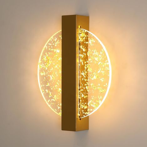 Applique da parete a LED per interni, rotonda, color oro, dal design creativo, 6W, luce calda 3000K