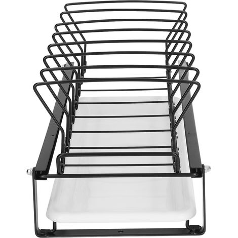 Étagère de Rangement pour Vaisselle avec Bac d'Égouttage Noir - Organisateur de Cuisine (1/5)