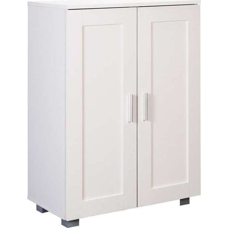 Armario Zapatero 2 puertas Md-María acabado blanco, 60cm(ancho) 84cm(altura) 33cm(fondo) (1/4)