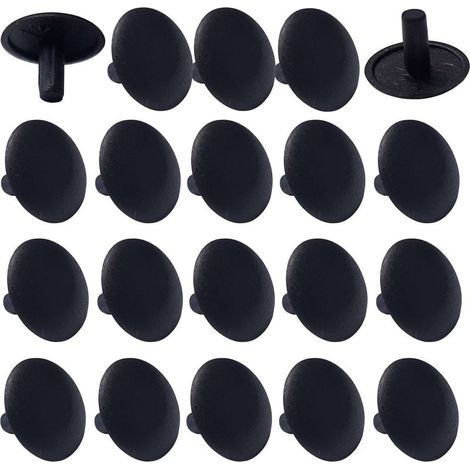 20 universelle Kunststoff-Schraubenabdeckungen für 3x12x6mm Kreuzschlitzschrauben, schwarz (1/3)