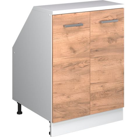 Meuble sous pente R-Line, Chêne de force doré, 60cm 2 portes, 60 cm de profondeur, Vicco (1/5)