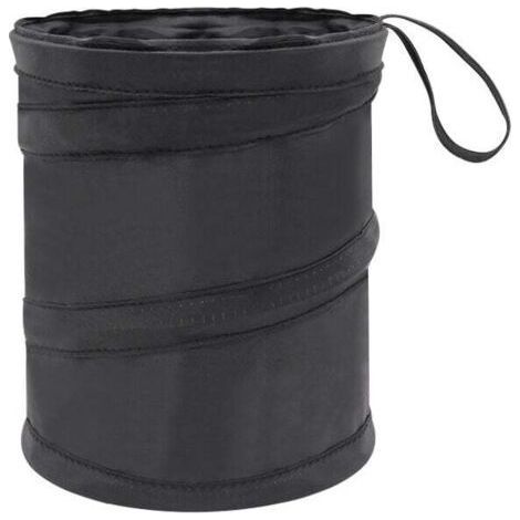 Black Foldable Car Supplies Trash Can Car Storage Box Seat Back Organizer Bag (1/4)