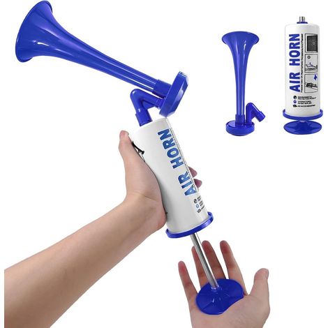 Klaxon à main, klaxon événementiel, sirène d'alerte aérienne portable, détachable, avec un niveau sonore jusqu'à 110 décibels, convient aux événements sportifs et aux fêtes, bleu. (1/5)