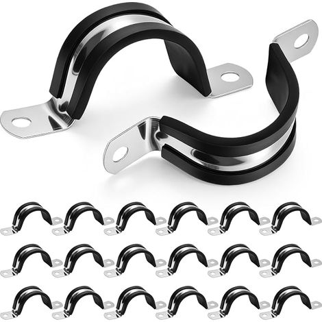 Lot de 20 Collier de serrage en U 30mm, Support de tube en Acier Inox 304 (1/5)