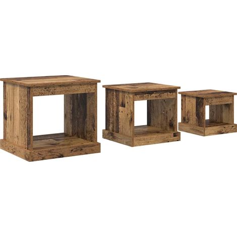 Coffee Table 3 pcs Old Wood Engineered Wood vidaXL